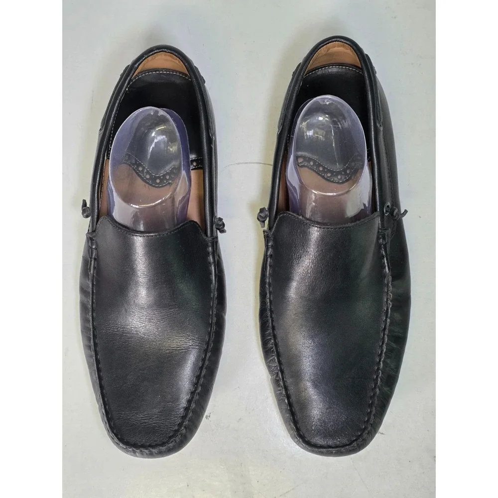 G.H. Bass Kis Men's Driving Loafers Size‎ 12 M Black Leather Slip On Boat Shoes